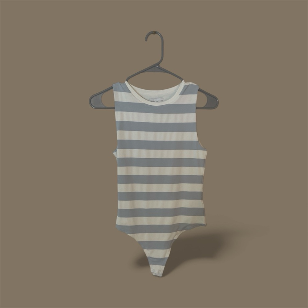 House of Harlow 1960 Blue/White Striped Bodysuit